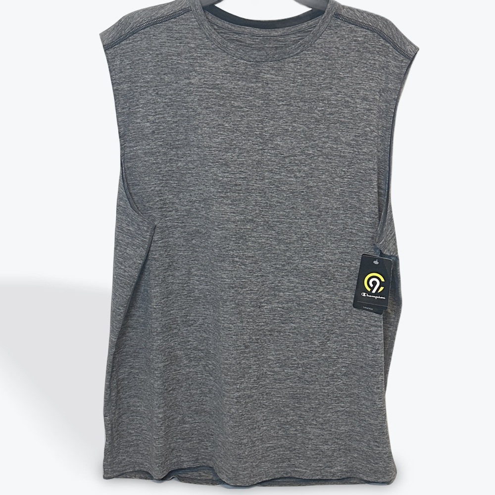 CHAMPION Men’s Dark Gray Cloud Knit Duo Dry Tank Top Size XL Sleeveless NWT